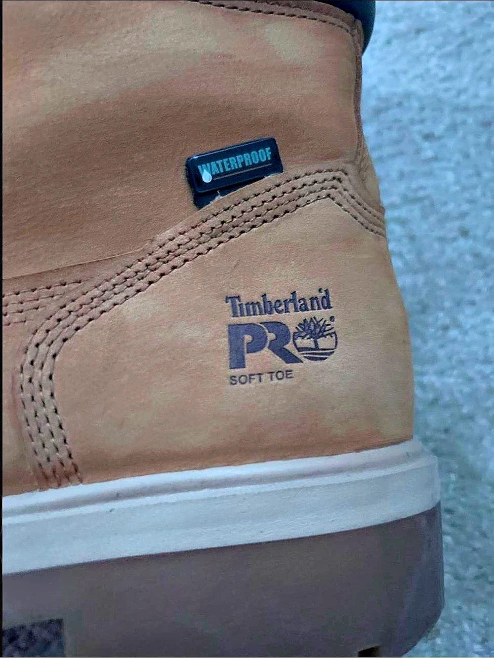 Timberland PRO Waterproof Work Boots Brown US 10 Like New - Picture 6 of 7